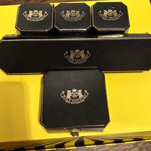 Juicy Couture empty boxes 1 long bracelet box,1 long bracelet box,3 charm boxes